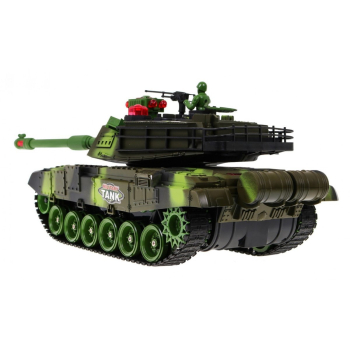 Zdalnie sterowany Czołg dla dzieci 3+ Zielony 1:18 + Pilot + Dźwięki + LED + Ruchome elementy